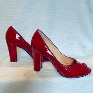 Nine West/Boutique 9 red patent leather peak toe pumps, size 7